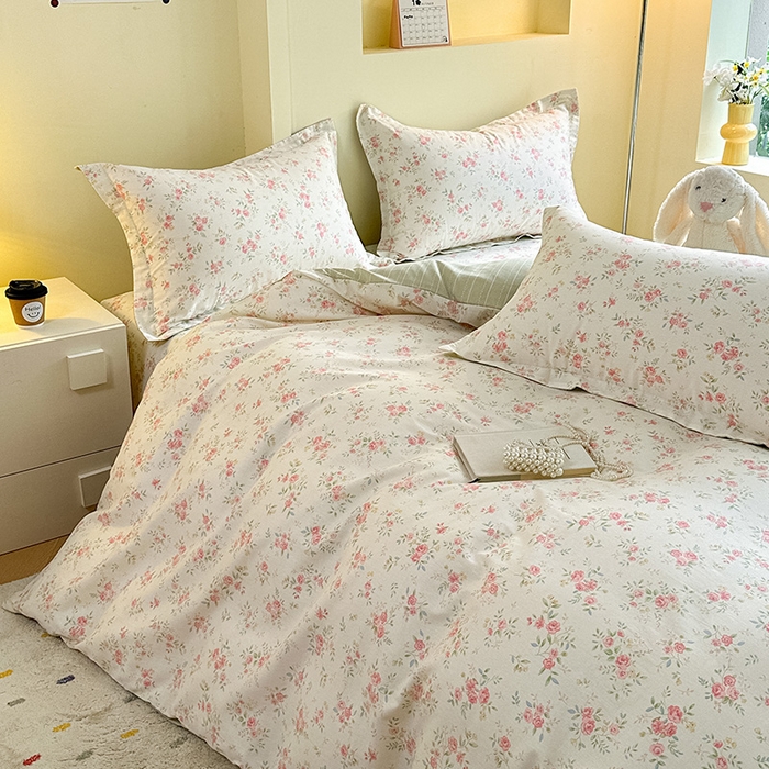 91家纺网 家纺一手货源 找家纺 绵庭家纺 2025新款秋季全棉印花单品被套 小清欢