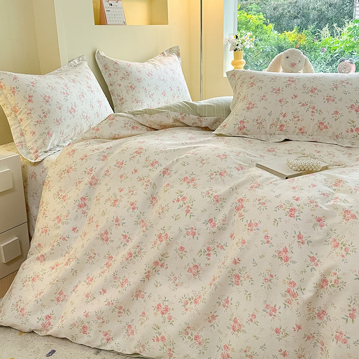 91家纺网 家纺一手货源 找家纺 绵庭家纺 2025新款秋季全棉印花单品被套 小清欢