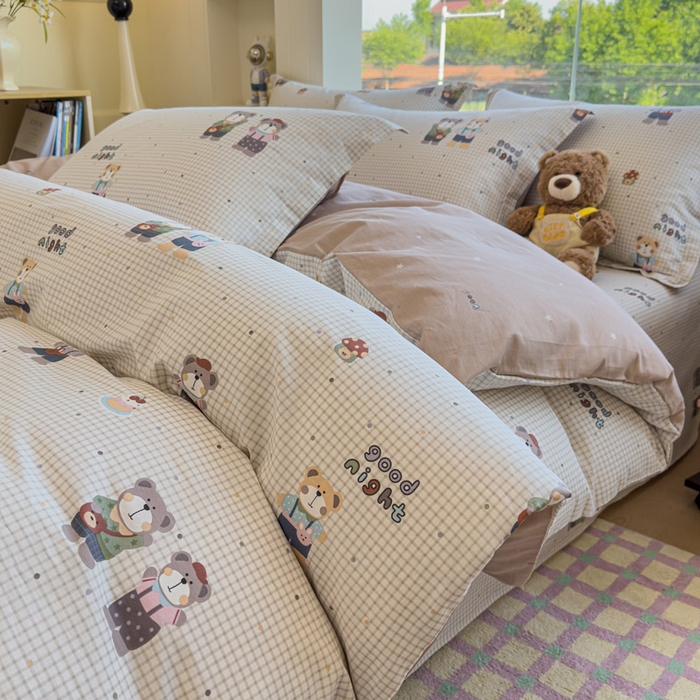 91家纺网 家纺一手货源 找家纺 绵庭家纺 2025新款秋季全棉印花单品被套 小熊系铃