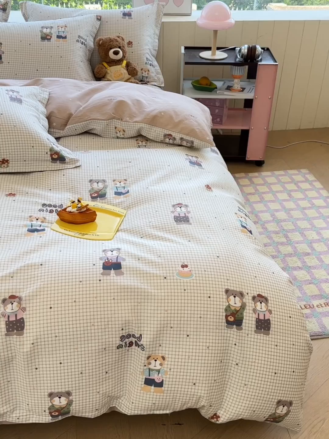 91家纺网 家纺一手货源 找家纺 绵庭家纺 2025新款秋季全棉印花单品被套 小熊系铃