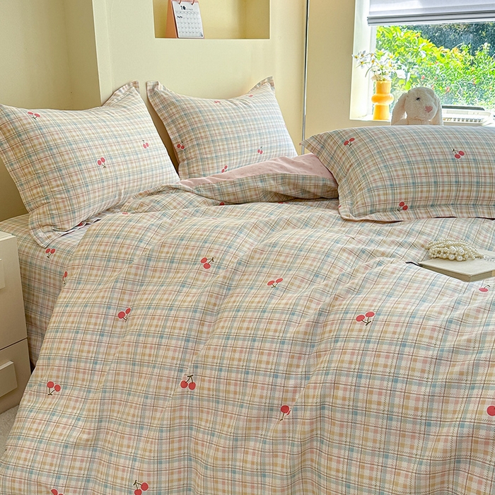 91家纺网 家纺一手货源 找家纺 绵庭家纺 2025新款秋季全棉印花单品被套 樱桃计划