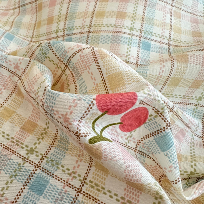 91家纺网 家纺一手货源 找家纺 绵庭家纺 2025新款秋季全棉印花单品被套 樱桃计划