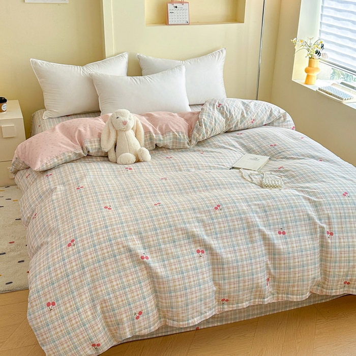 91家纺网 家纺一手货源 找家纺 绵庭家纺 2025新款秋季全棉印花单品被套 樱桃计划