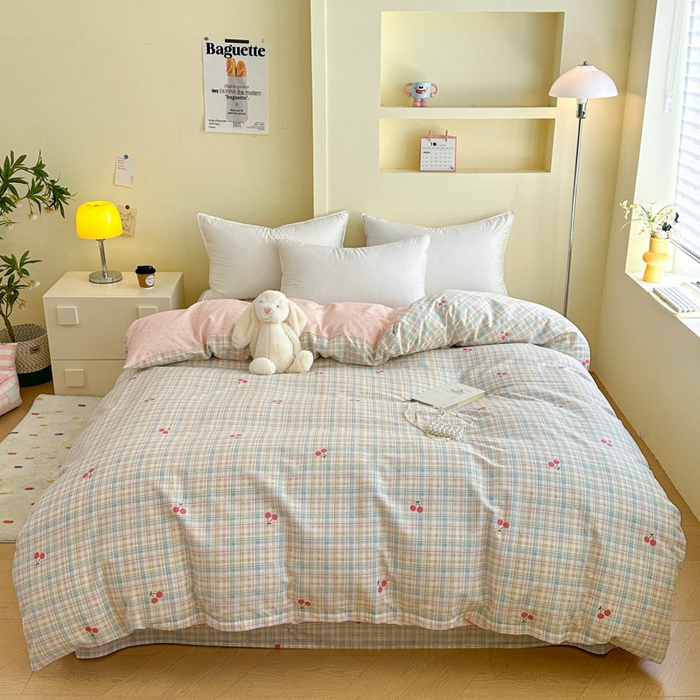 91家纺网 家纺一手货源 找家纺 绵庭家纺 2025新款秋季全棉印花单品被套 樱桃计划