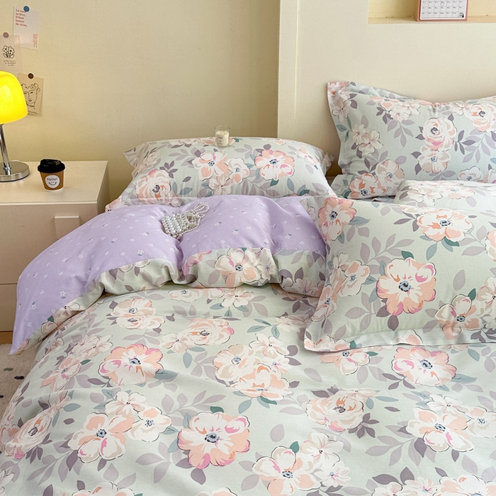 91家纺网 家纺一手货源 找家纺 绵庭家纺 2025新款秋季全棉印花单品被套 幽兰花梦兰