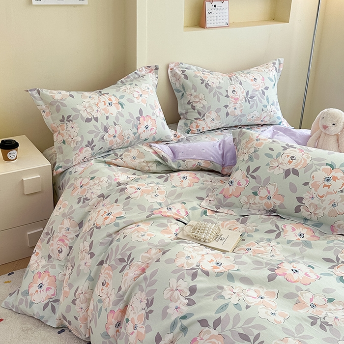 91家纺网 家纺一手货源 找家纺 绵庭家纺 2025新款秋季全棉印花单品被套 幽兰花梦兰