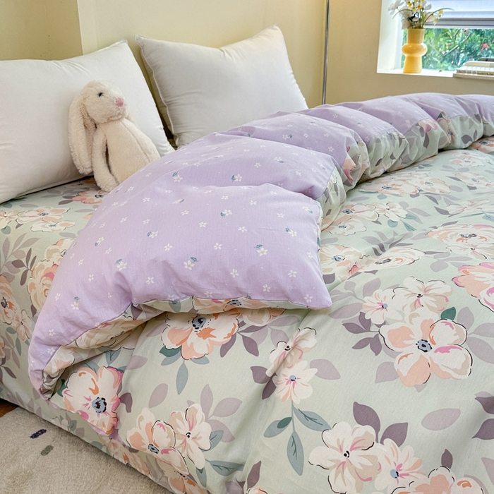 91家纺网 家纺一手货源 找家纺 绵庭家纺 2025新款秋季全棉印花单品被套 幽兰花梦兰