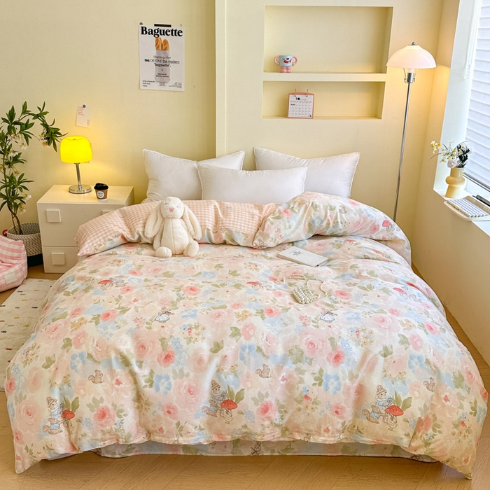 91家纺网 家纺一手货源 找家纺 绵庭家纺 2025新款秋季全棉印花单品被套 油画弦音