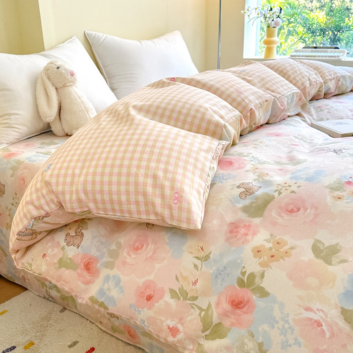 91家纺网 家纺一手货源 找家纺 绵庭家纺 2025新款秋季全棉印花单品被套 油画弦音