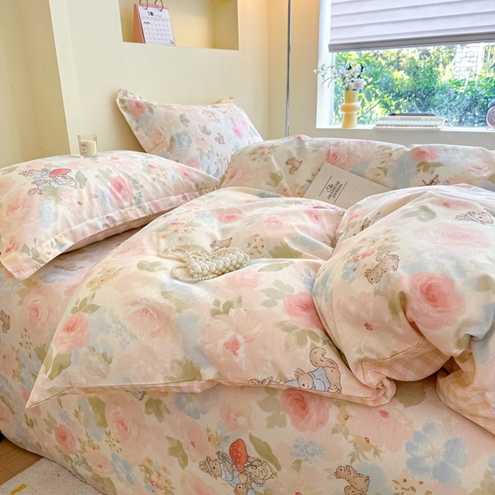 91家纺网 家纺一手货源 找家纺 绵庭家纺 2025新款秋季全棉印花单品被套 油画弦音