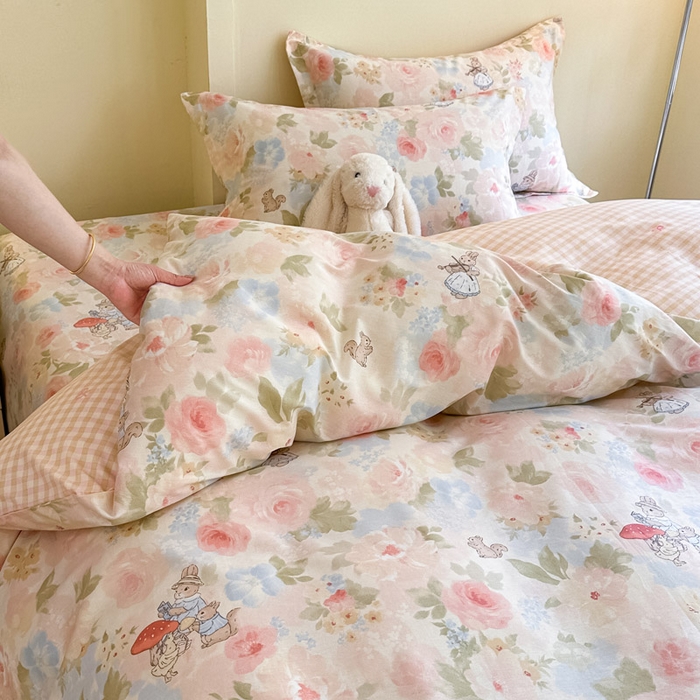 91家纺网 家纺一手货源 找家纺 绵庭家纺 2025新款秋季全棉印花单品被套 油画弦音