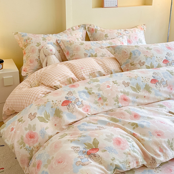 91家纺网 家纺一手货源 找家纺 绵庭家纺 2025新款秋季全棉印花单品被套 油画弦音