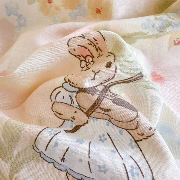 91家纺网 家纺一手货源 找家纺 绵庭家纺 2025新款秋季全棉印花单品被套 油画弦音