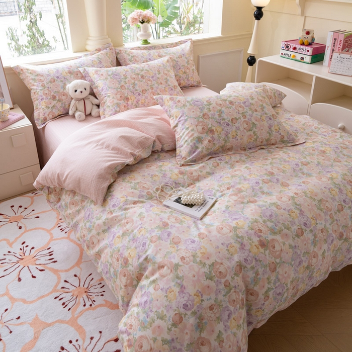 91家纺网 家纺一手货源 找家纺 绵庭家纺 2025新款秋季全棉印花单品被套 悦下花影