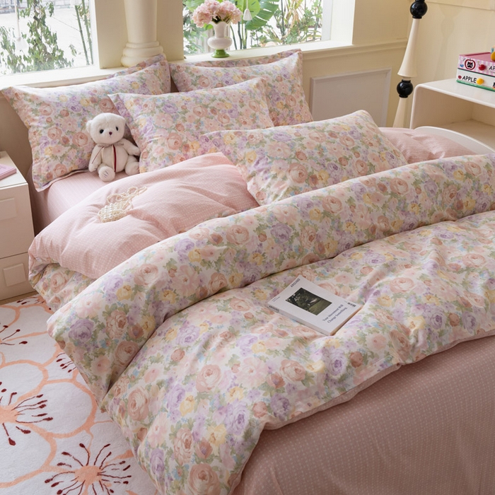 91家纺网 家纺一手货源 找家纺 绵庭家纺 2025新款秋季全棉印花单品被套 悦下花影