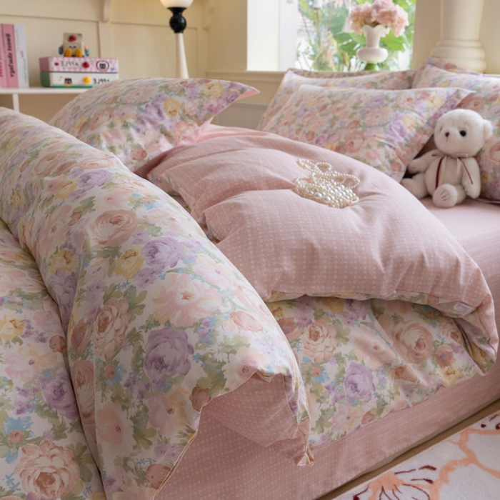 91家纺网 家纺一手货源 找家纺 绵庭家纺 2025新款秋季全棉印花单品被套 悦下花影