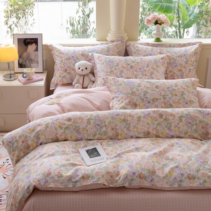 91家纺网 家纺一手货源 找家纺 绵庭家纺 2025新款秋季全棉印花单品被套 悦下花影