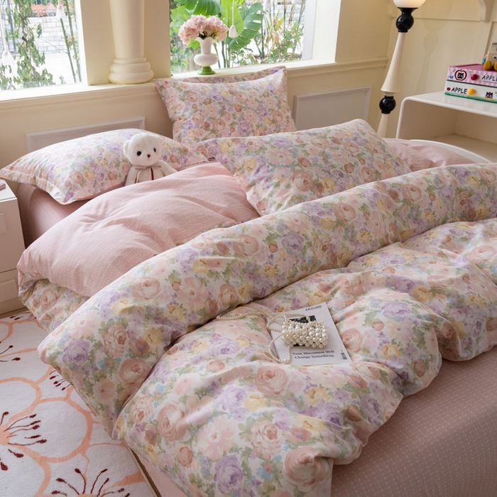 91家纺网 家纺一手货源 找家纺 绵庭家纺 2025新款秋季全棉印花单品被套 悦下花影