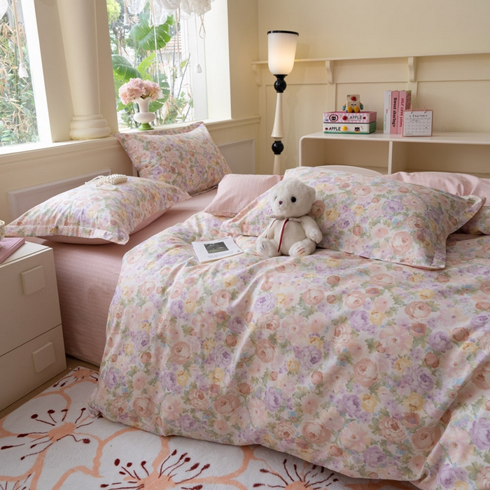 91家纺网 家纺一手货源 找家纺 绵庭家纺 2025新款秋季全棉印花单品被套 悦下花影