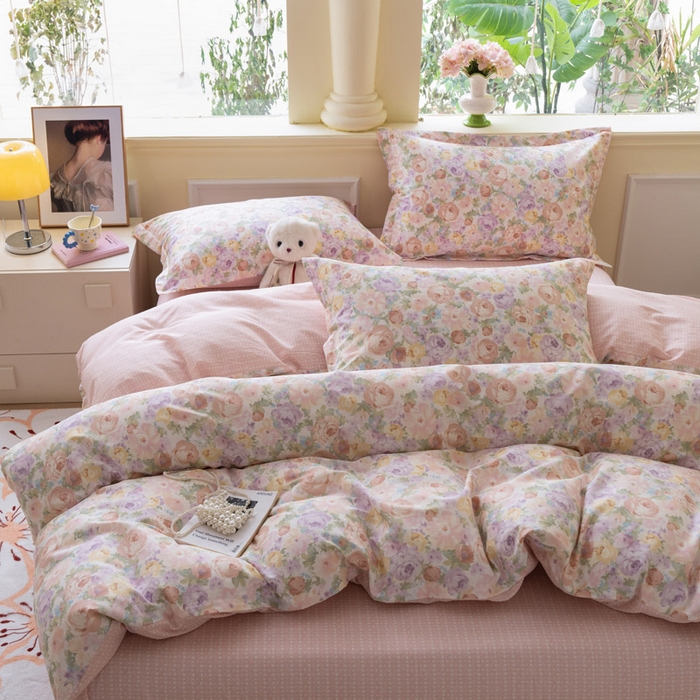 91家纺网 家纺一手货源 找家纺 绵庭家纺 2025新款秋季全棉印花单品被套 悦下花影