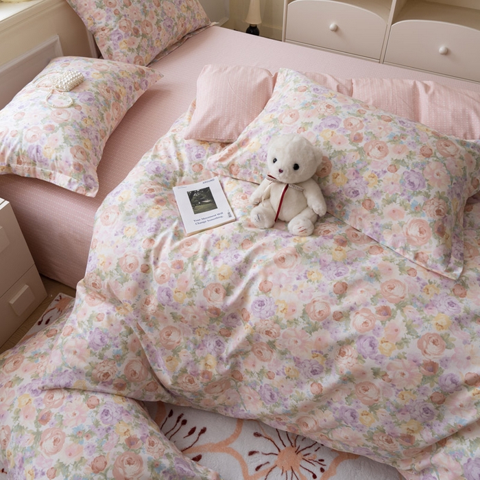 91家纺网 家纺一手货源 找家纺 绵庭家纺 2025新款秋季全棉印花单品被套 悦下花影