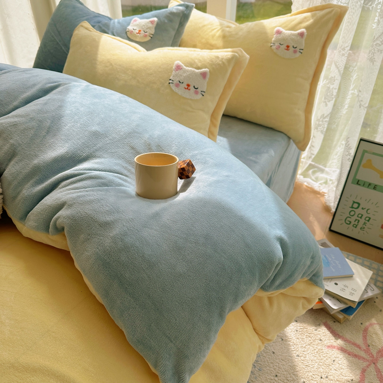 91家纺网 家纺一手货源 找家纺 （总）梵克保罗 2025新款A类牛奶绒毛巾绣四件套（包含买家秀）