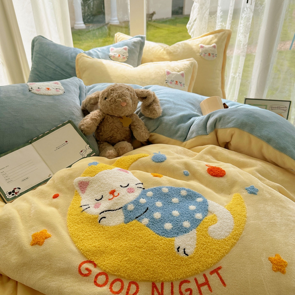 91家纺网 家纺一手货源 找家纺 （总）梵克保罗 2025新款A类牛奶绒毛巾绣四件套（包含买家秀）