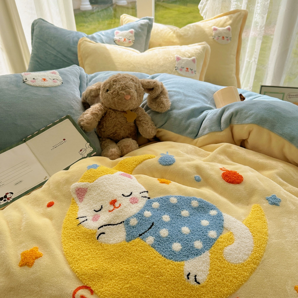 91家纺网 家纺一手货源 找家纺 （总）梵克保罗 2025新款A类牛奶绒毛巾绣四件套（包含买家秀）