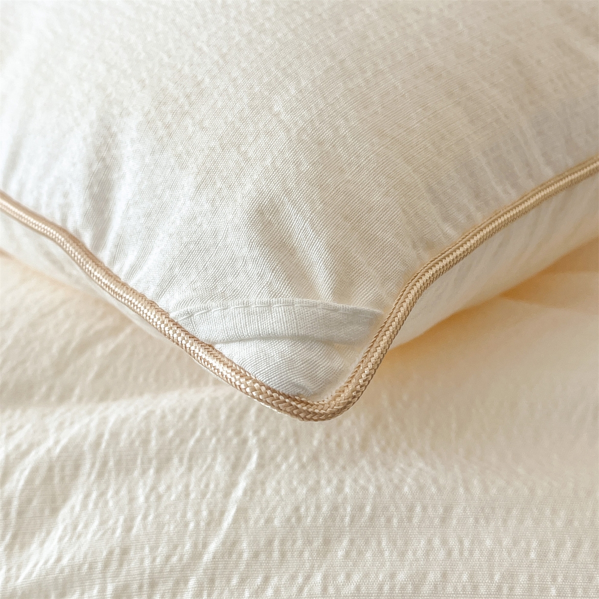 91家纺网 家纺一手货源 找家纺 宝士康家纺 2025新品麻绳款绣花皱皱被 春秋被/被芯/冬被/跨境外贸 白色