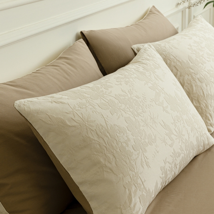 91家纺网 家纺一手货源 找家纺 宜代光年 2025新款厚织全棉大提花系列四件套 暗香疏影-奶白