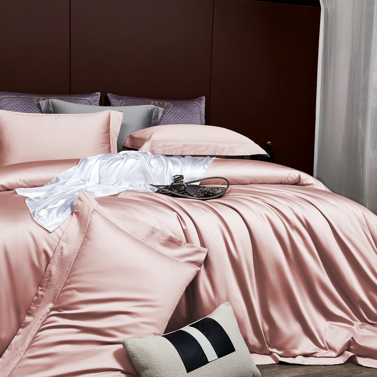 91家纺网 家纺一手货源 找家纺 玖玖爱家纺 2025新款亲肤柔软新疆长绒棉四件套-罗斯 罗斯-趣味粉