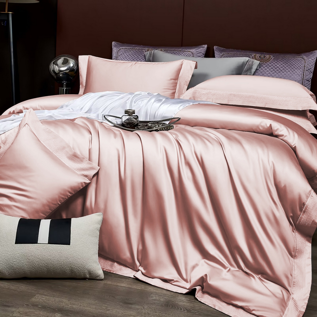 91家纺网 家纺一手货源 找家纺 玖玖爱家纺 2025新款亲肤柔软新疆长绒棉四件套-罗斯 罗斯-趣味粉