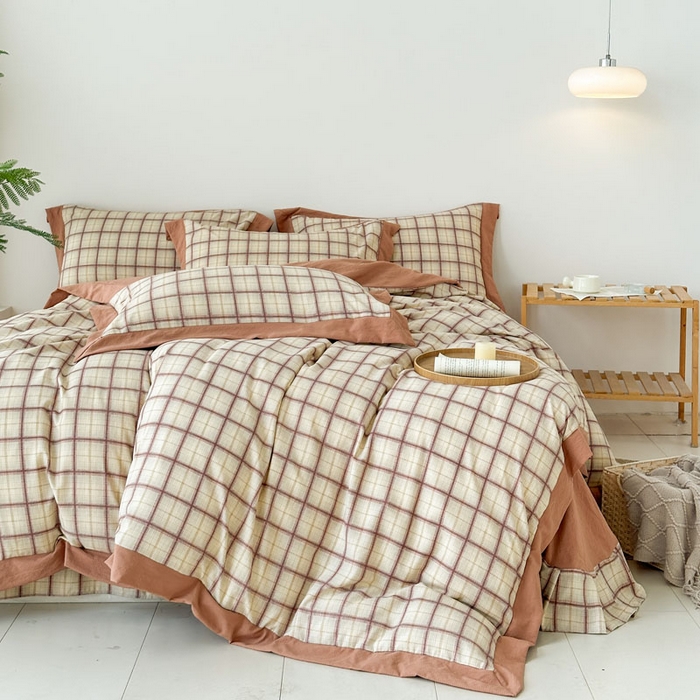 91家纺网 家纺一手货源 找家纺 雨田家纺 2025新款A类汉麻双层纱四件套 初春