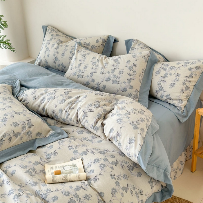 雨田家纺 2025新款A类汉麻双层纱四件套 繁景如画