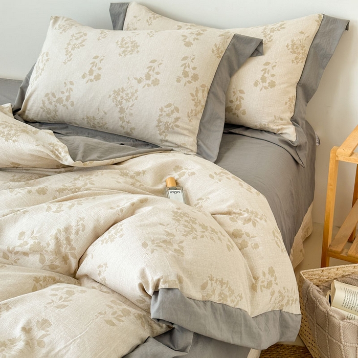 91家纺网 家纺一手货源 找家纺 雨田家纺 2025新款A类汉麻双层纱四件套 青春年华