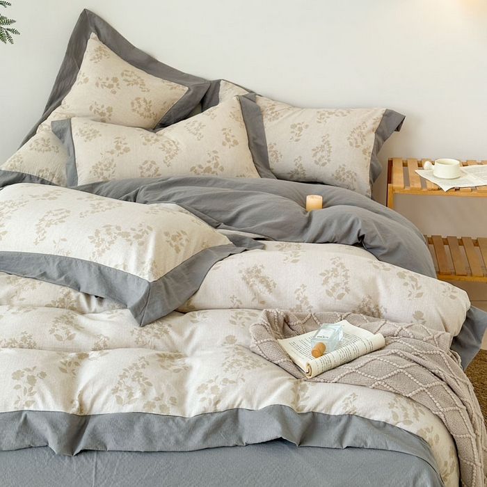 91家纺网 家纺一手货源 找家纺 雨田家纺 2025新款A类汉麻双层纱四件套 青春年华