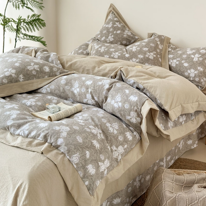 91家纺网 家纺一手货源 找家纺 雨田家纺 2025新款A类汉麻双层纱四件套 轻语