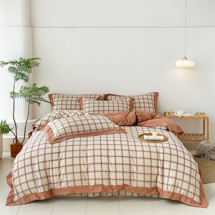 91家纺网 家纺一手货源 找家纺 雨田家纺 2025新款A类汉麻双层纱四件套 初春