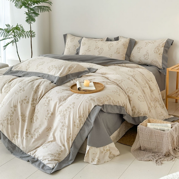 91家纺网 家纺一手货源 找家纺 雨田家纺 2025新款A类汉麻双层纱四件套 青春年华