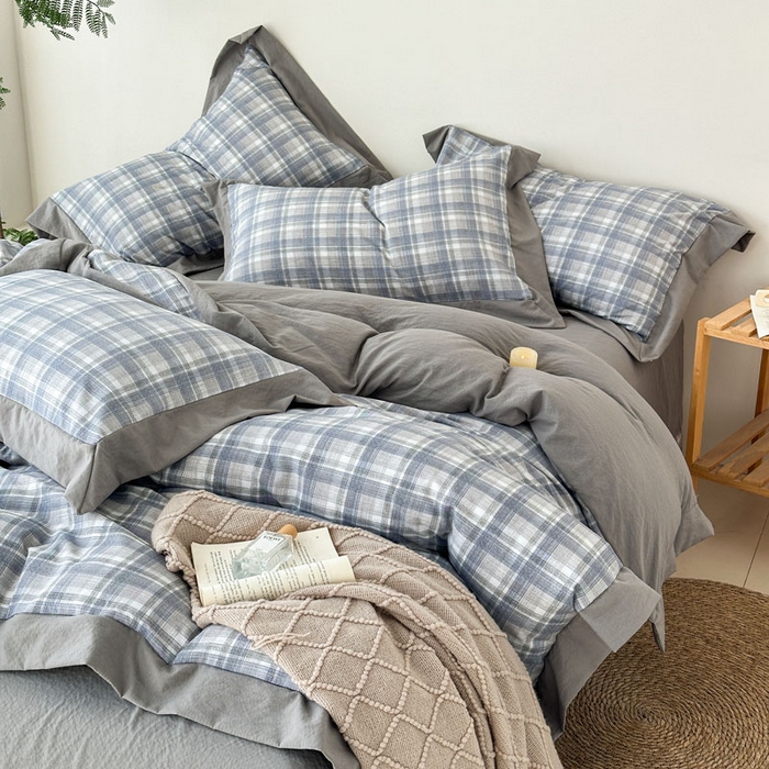 91家纺网 家纺一手货源 找家纺 雨田家纺 2025新款A类汉麻双层纱四件套 快乐时光