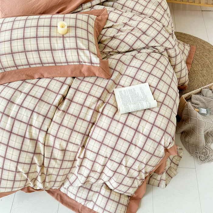 91家纺网 家纺一手货源 找家纺 雨田家纺 2025新款A类汉麻双层纱四件套 初春