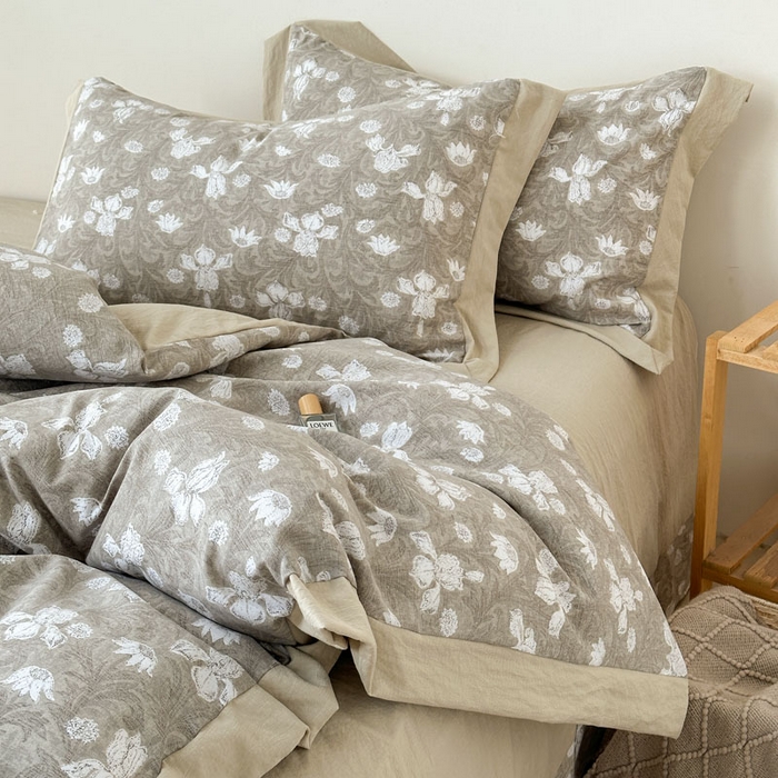 91家纺网 家纺一手货源 找家纺 雨田家纺 2025新款A类汉麻双层纱四件套 轻语