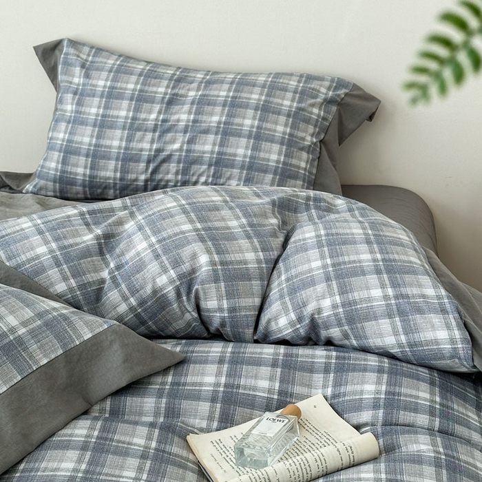 91家纺网 家纺一手货源 找家纺 雨田家纺 2025新款A类汉麻双层纱四件套 快乐时光