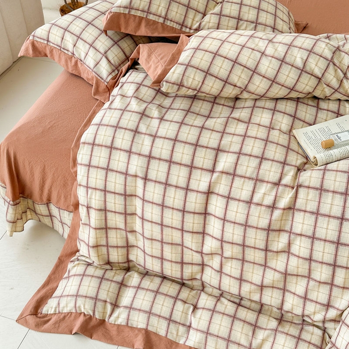 91家纺网 家纺一手货源 找家纺 雨田家纺 2025新款A类汉麻双层纱四件套 初春