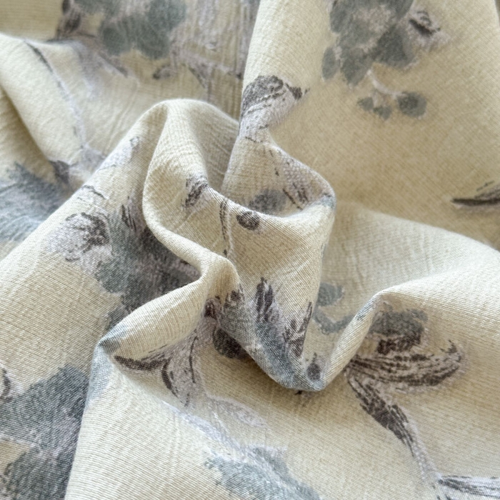 91家纺网 家纺一手货源 找家纺 雨田家纺 2025新款A类汉麻双层纱四件套 繁景如画