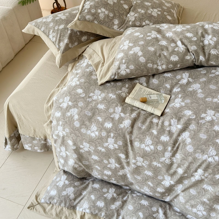 91家纺网 家纺一手货源 找家纺 雨田家纺 2025新款A类汉麻双层纱四件套 轻语