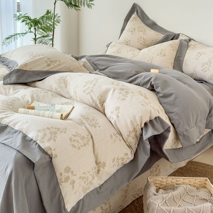 91家纺网 家纺一手货源 找家纺 雨田家纺 2025新款A类汉麻双层纱四件套 青春年华