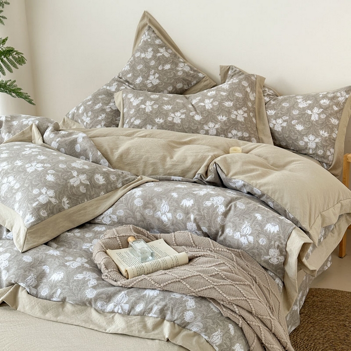 91家纺网 家纺一手货源 找家纺 雨田家纺 2025新款A类汉麻双层纱四件套 轻语