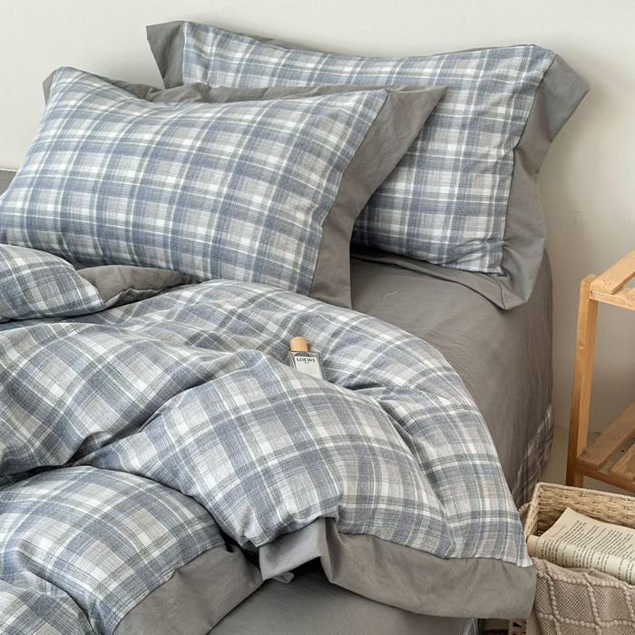 91家纺网 家纺一手货源 找家纺 雨田家纺 2025新款A类汉麻双层纱四件套 快乐时光