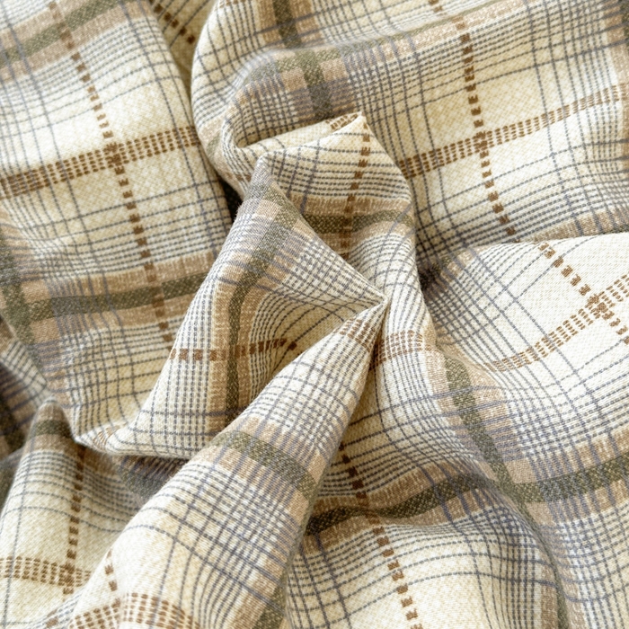 91家纺网 家纺一手货源 找家纺 雨田家纺 2025新款A类汉麻双层纱四件套 格韵-咖